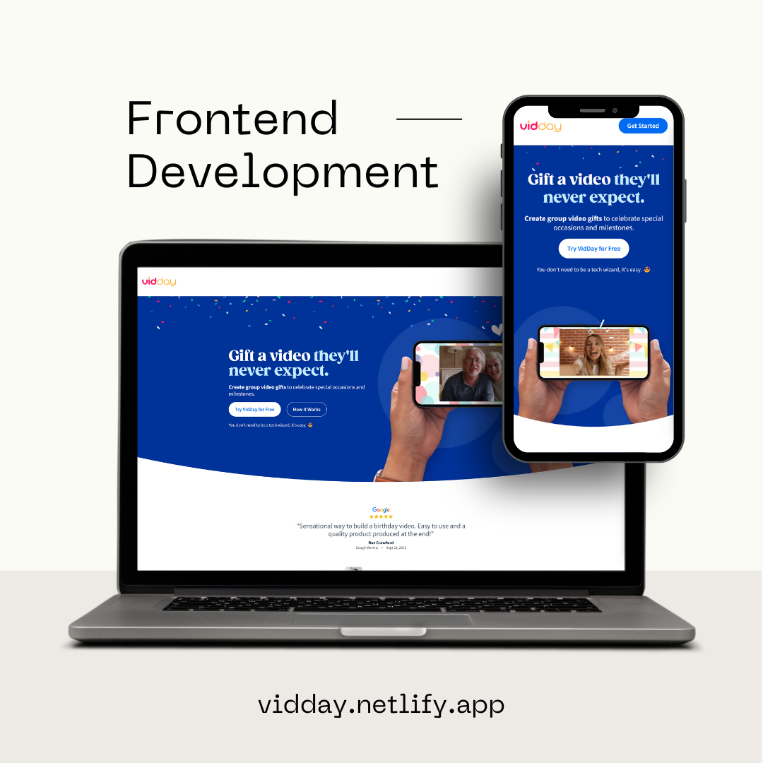 Frontend Development for Vidday