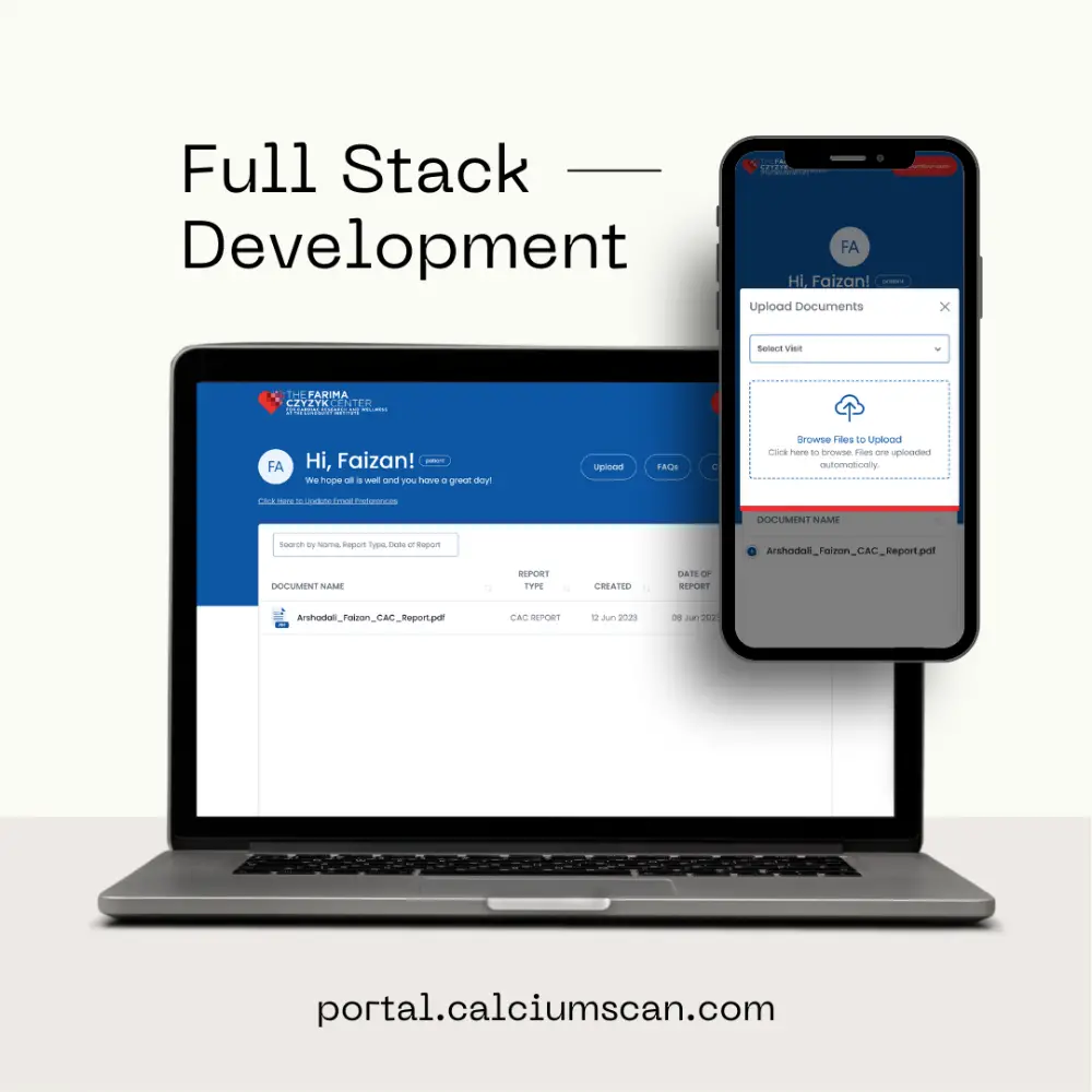 Full Stack Development for CalciumScan