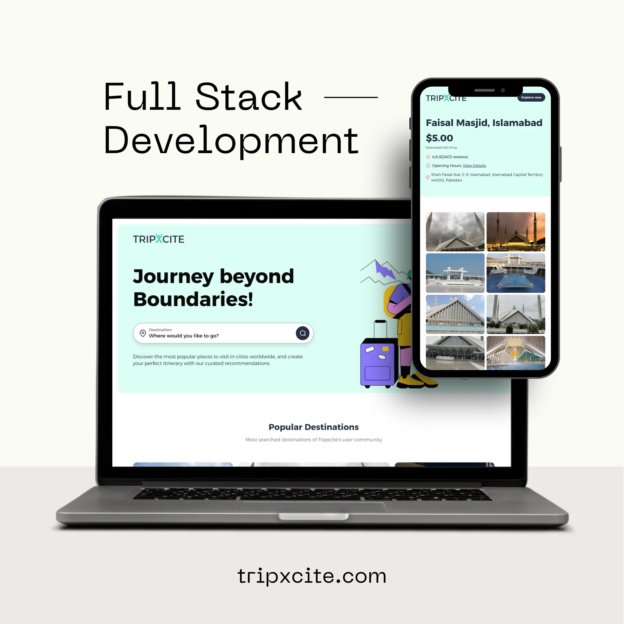 Full Stack Development for TripXcite