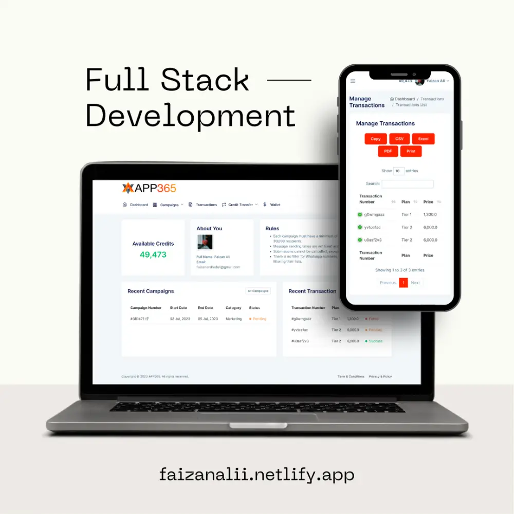 Full Stack Development for APP365